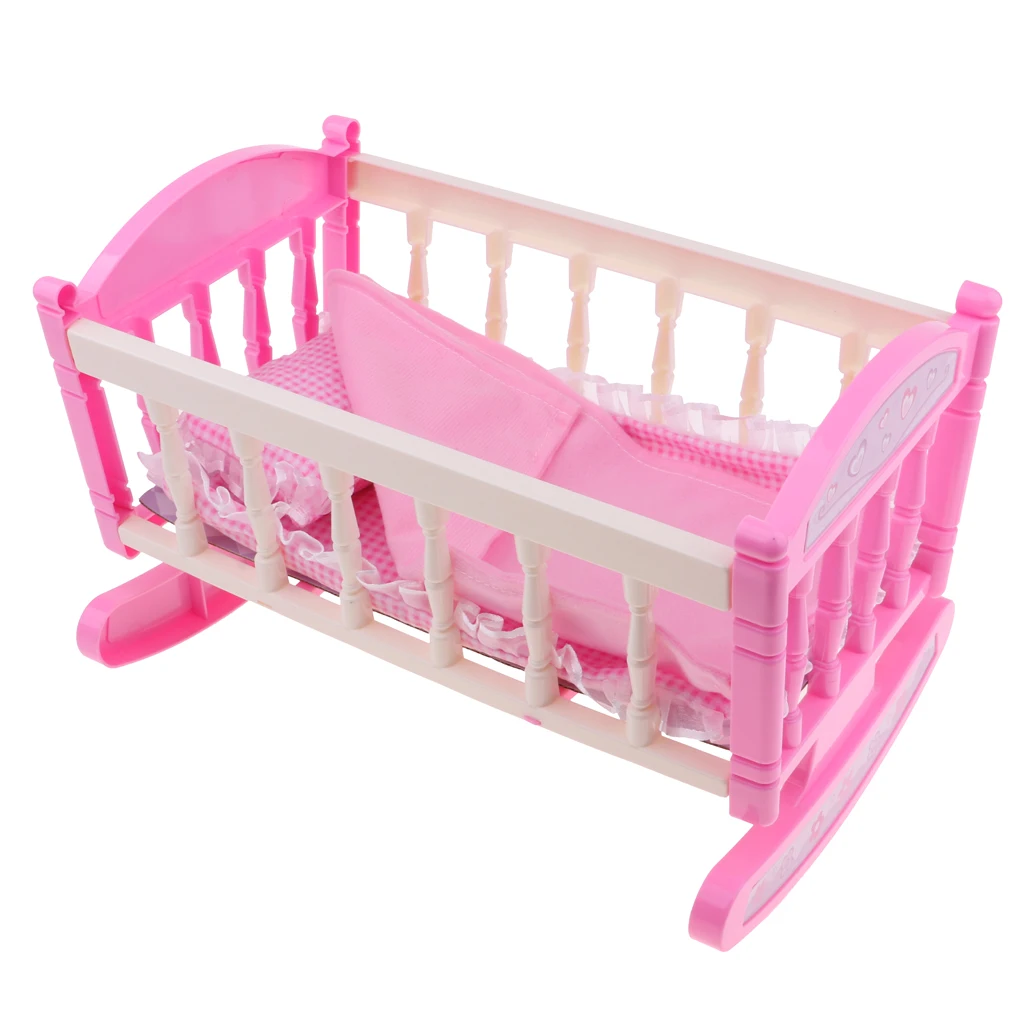 Princess Baby Doll Crib Bed - for 9-11inch Reborn Doll for Mellchan Doll - Kids