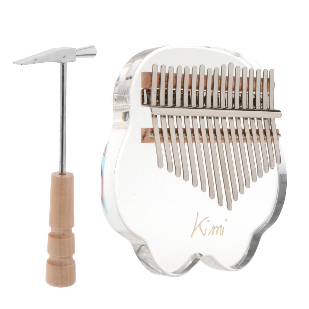 KIMI Professional Kalimba 17 Key Thumb Piano Crystal Clear with Case Sticker
