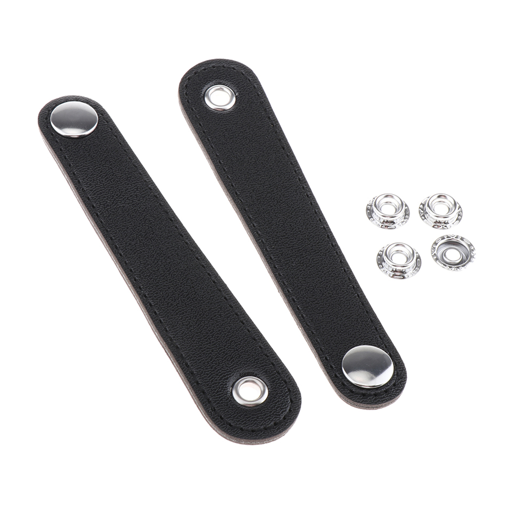 Accordion Straps, PU Leather Bellows Straps for Bass (Black)