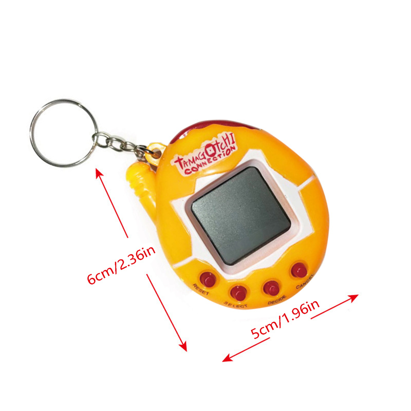 Electronic Digital Pet Game Machine, Handheld Virtual Pet Game with Keychain for Boys, Girls (Color Of The Button Is Random)