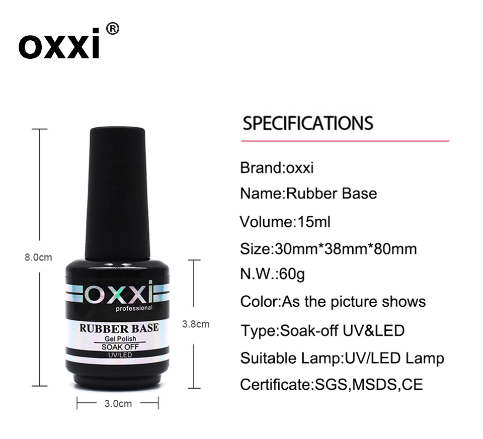 Best of Oxxi Latest 15ml Nail Rubber Base Coat Semi Permanant UV Gel Varnishes Primer For Nails Matte Top Coat Nail Art Base Top Gellak Reviews & Tips - Image 3