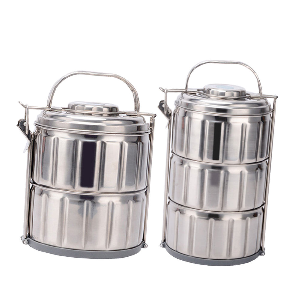 Stainless Steel Thermal Lunch Box Portable Stackable Bento Box 2 Tier/3 Tier
