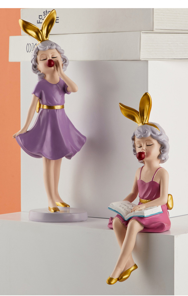 Decoração para Casa Sala de Estar Presente do Feriado Estilo Nórdico Bolha Menina Escultura Personagem Modelo Quarto Decoração Pequena 20 Cheap Lâmpada 3D Anime FiguraOrnamentos Figura