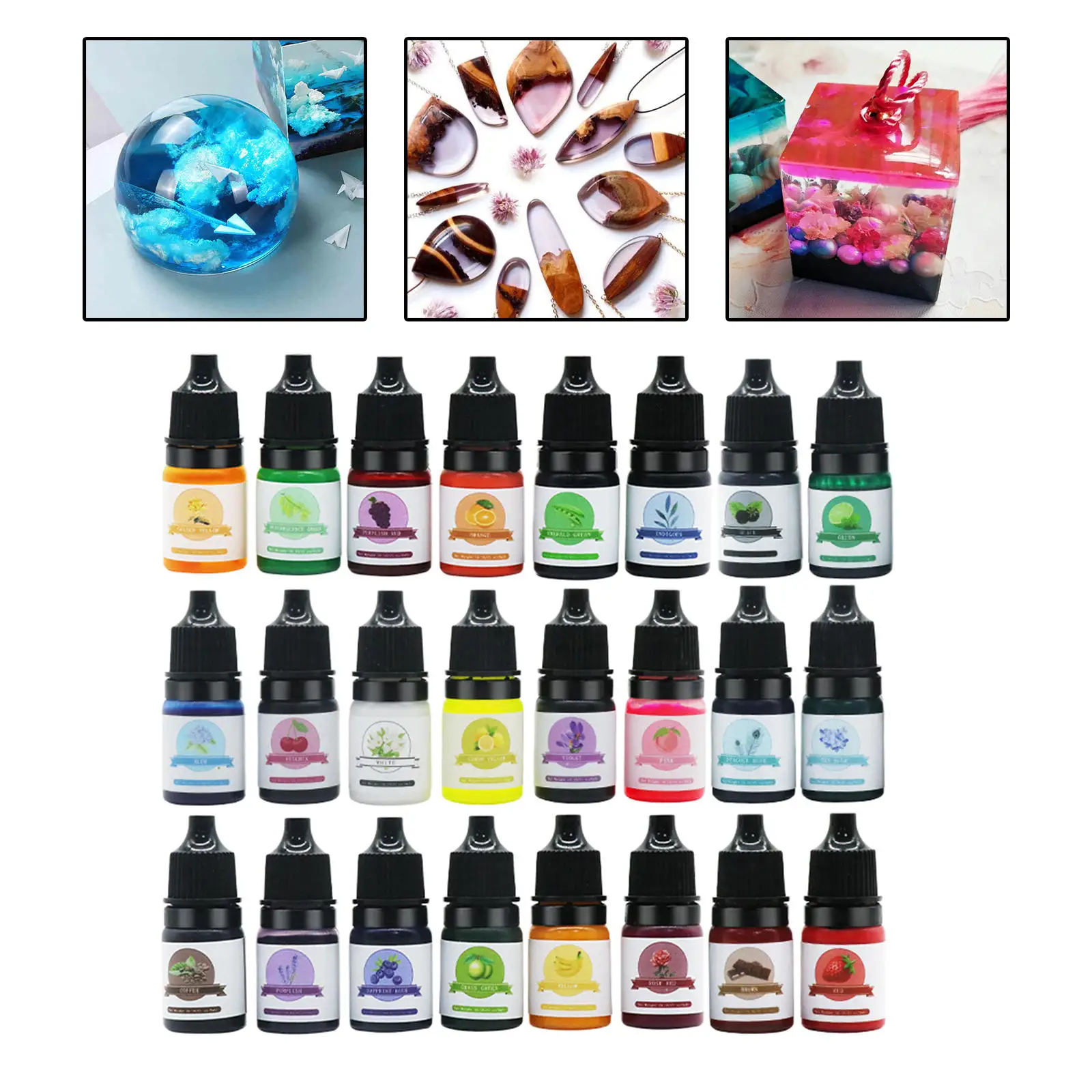 24 Color Epoxy Resin Pigment Jewelry Making Concentrated Resin Coloring Dye Colorant Art Pigment Liquid for DIY Crafts Paint