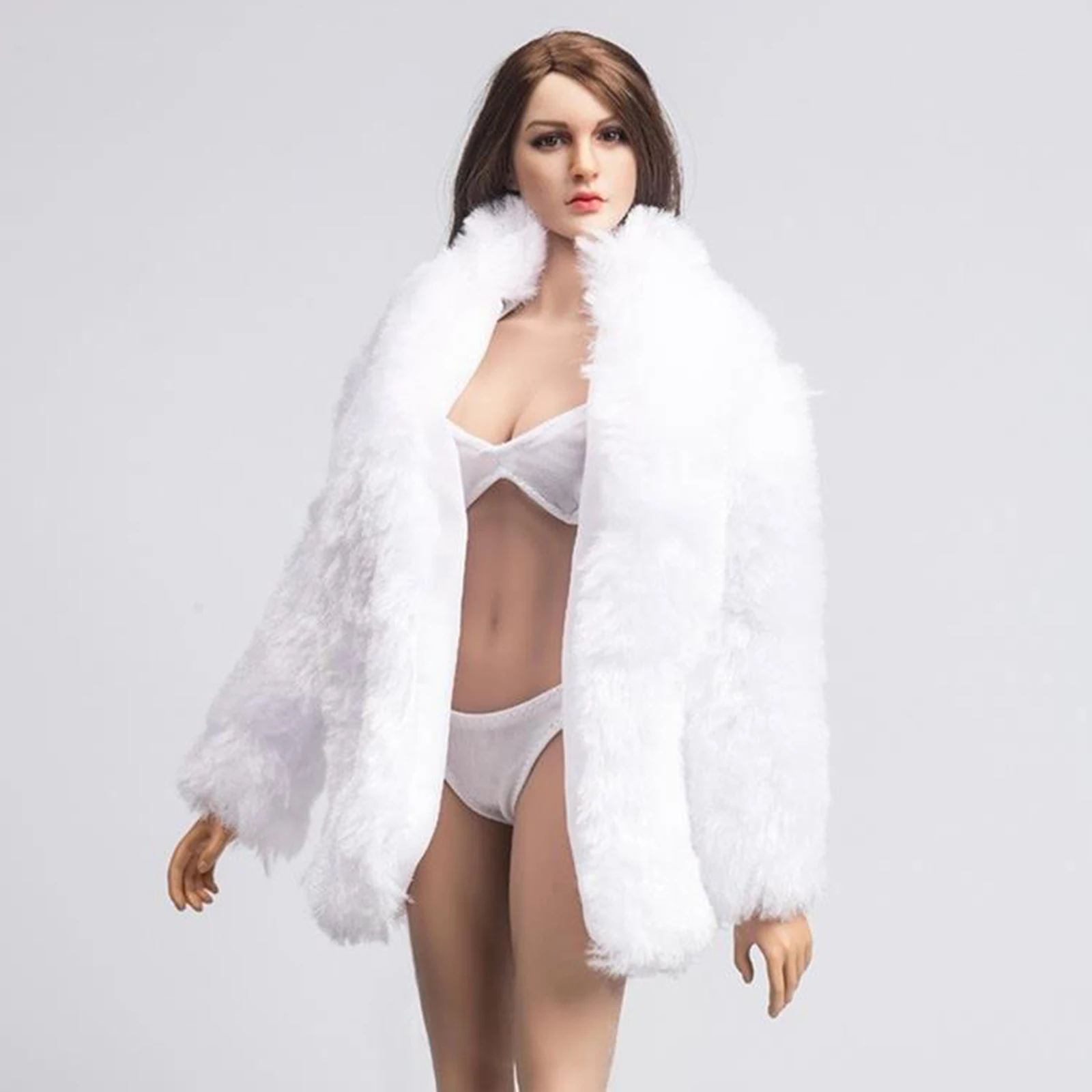 1:6 Fur Coat Clothes for BBI/DML/DID/TTL/Enterbay//TC Dragon Female Action Figure Dress-Up Accessories