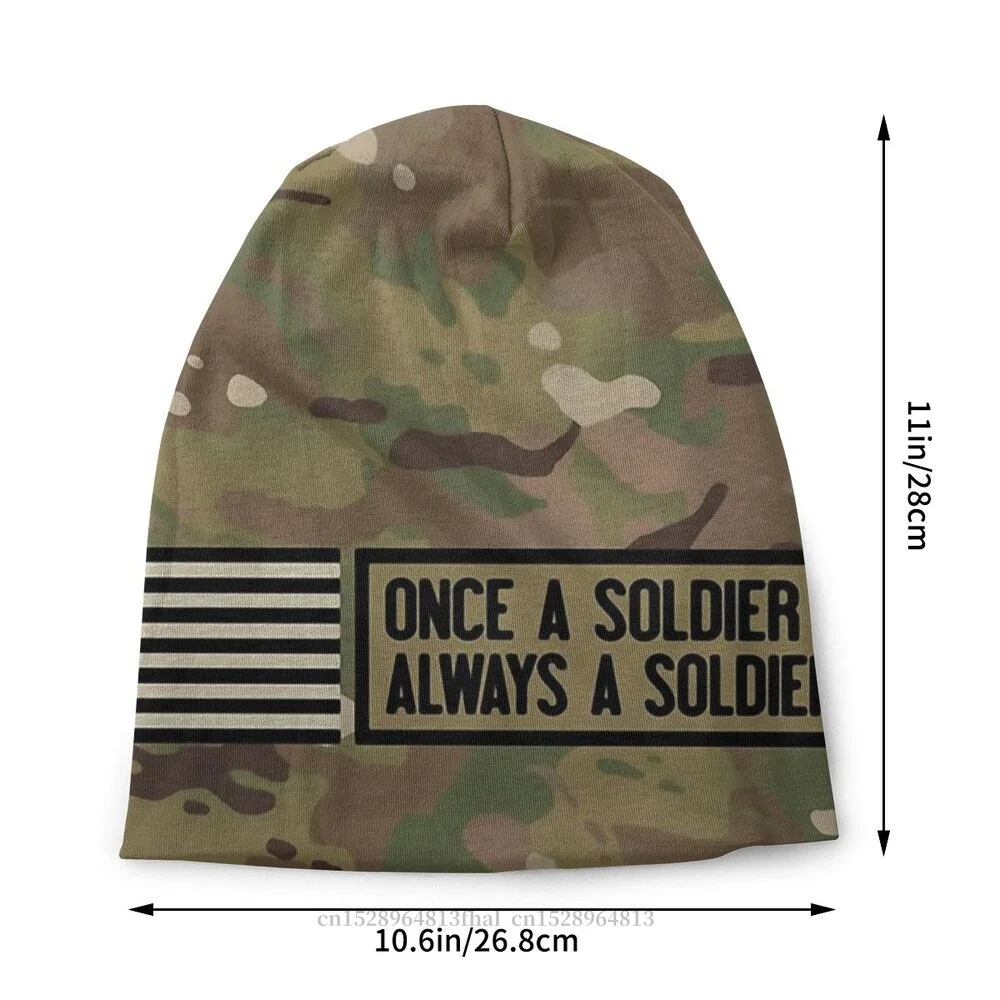 Always A Soldier Bonnet Homme Winter Warm Knitted Hat Camo Camouflage Army Skullies Beanies Caps For Men Women Cotton Hats