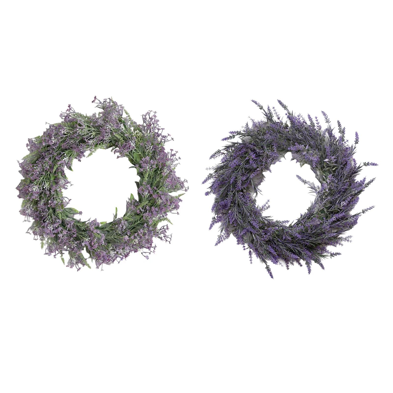 Artificial Greenery Fake Flower Wreath 16.53inch for Front Door Wall Home Decoration