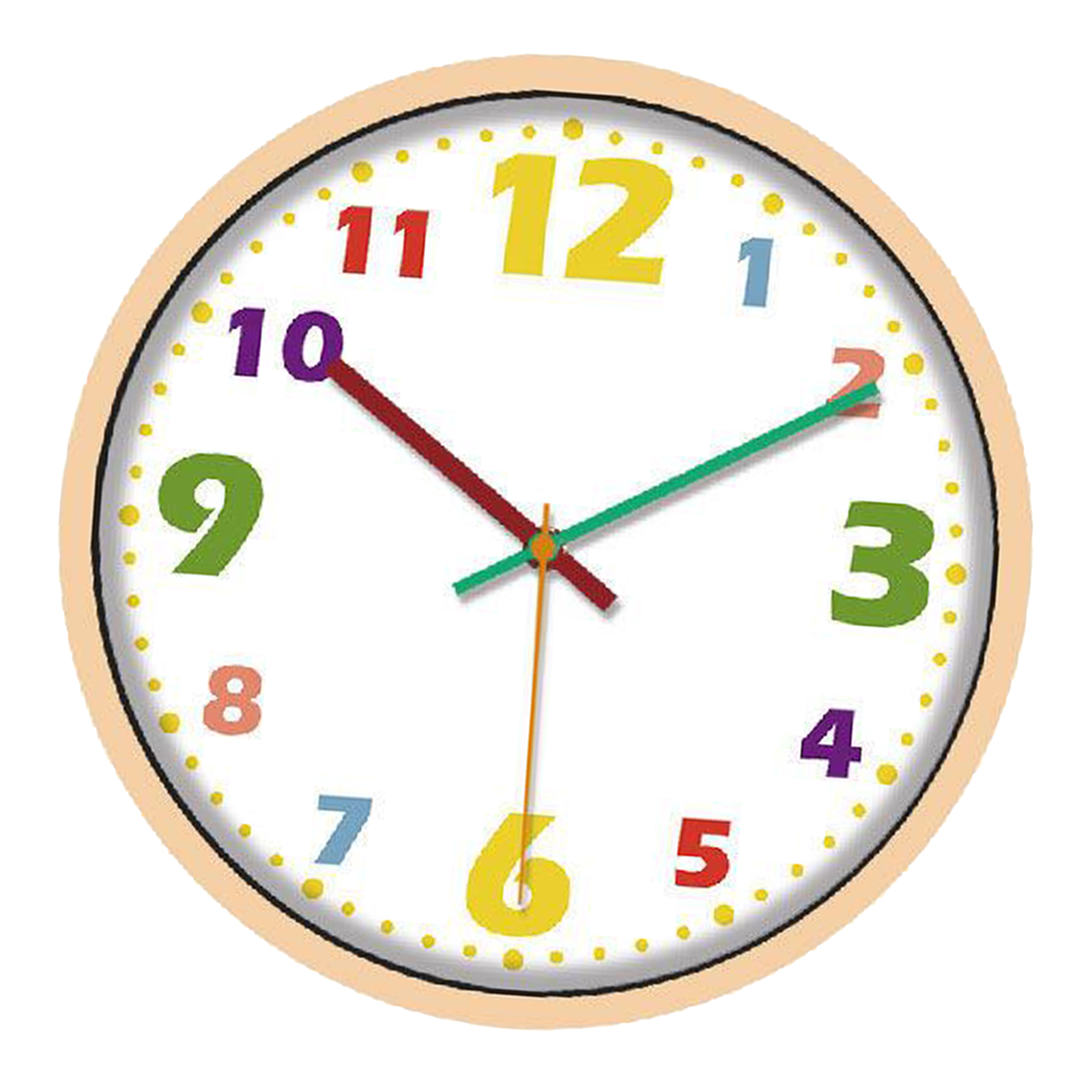 10 Inch Silent Colorful Number Kids Wall Clock Large Decorative Non ticking Wall Clock Battery Operated