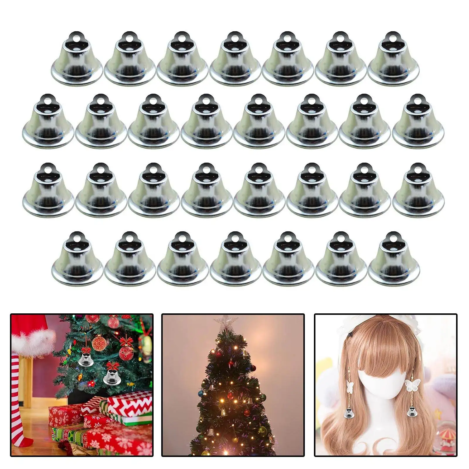 30x Jingle Bells Bright Retro Anklet Small Anti Rust for DIY Craft Making