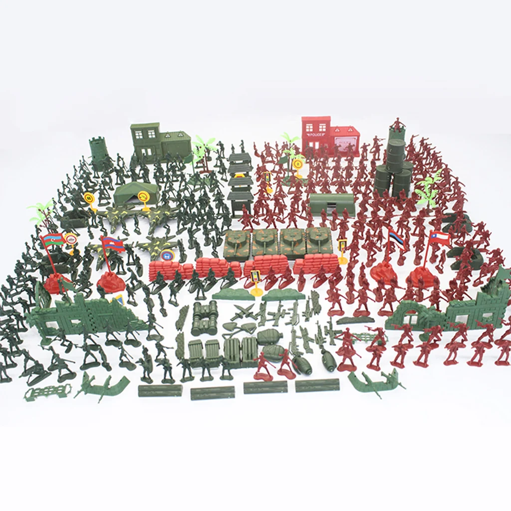 Plastic Army Playset Toys 4cm Soldier Men Pretend Play  Combat Scene