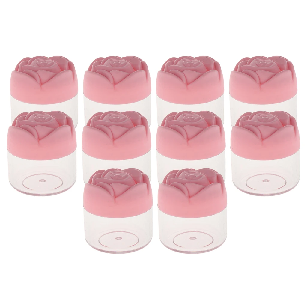 10 Pieces Plastic Makeup Cream Lip Balm Eyeshadow Storage Case Jar w/ Lid