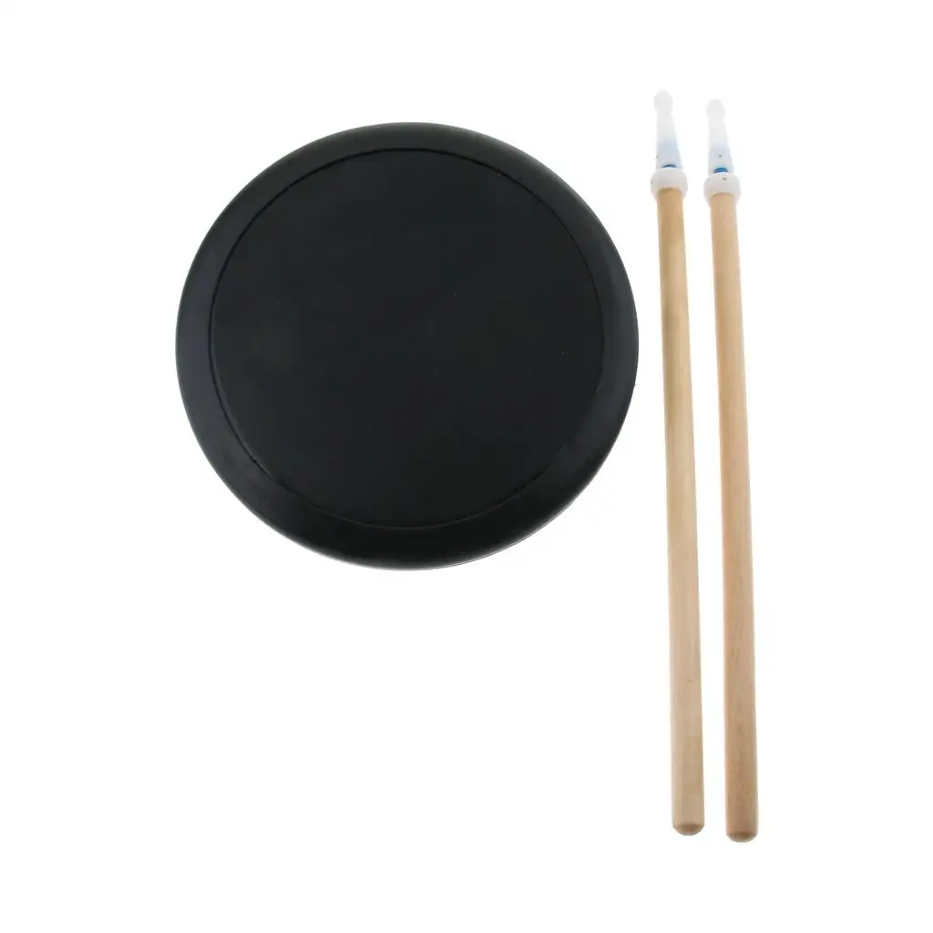 8inch Dumb Drum Practice Pad Set with Drumsticks Carrying Bag for Beginner Kids Music Lovers Gift