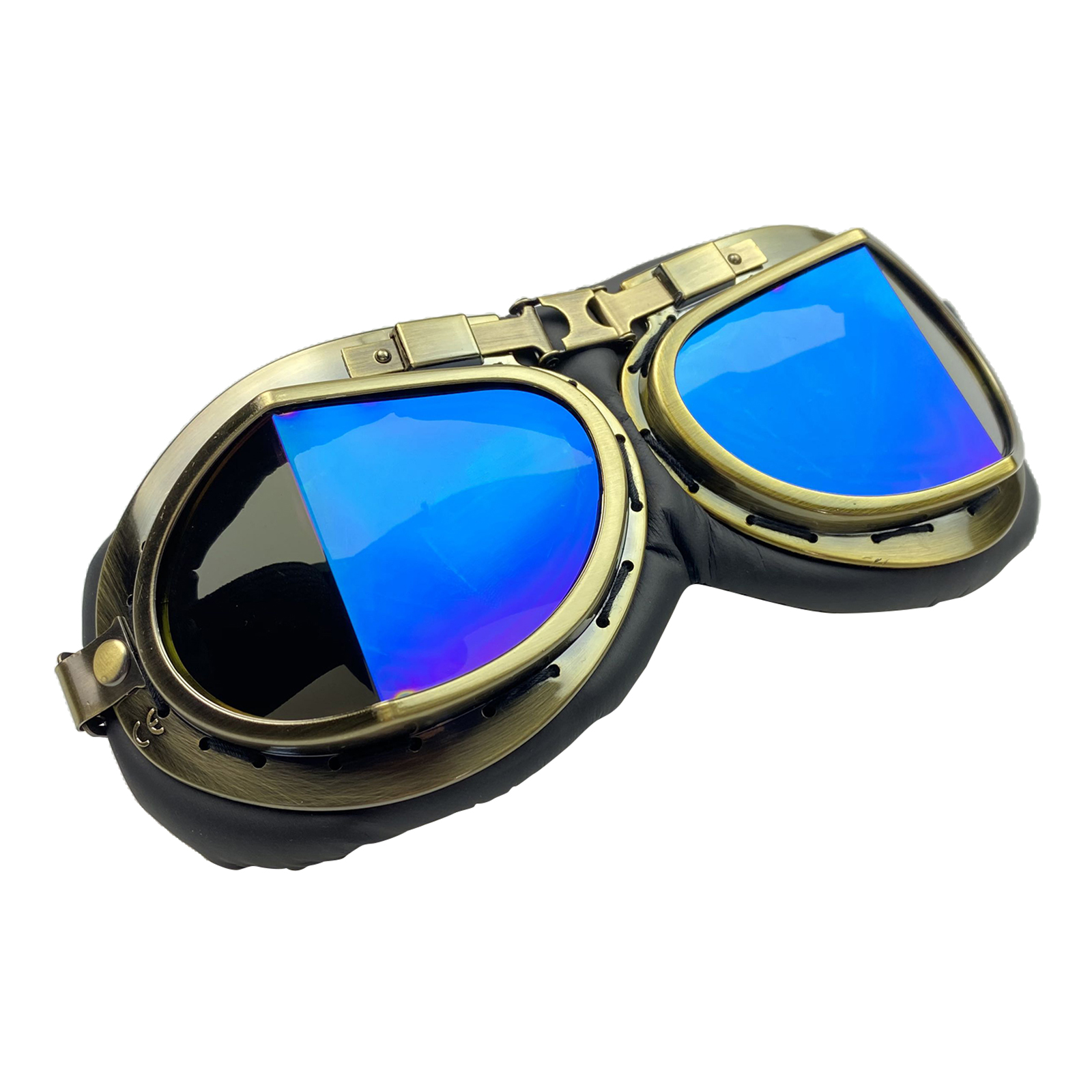 Vintage Racing Adult Moto Motorcycle Goggles Eyewear - (Multi-colored)