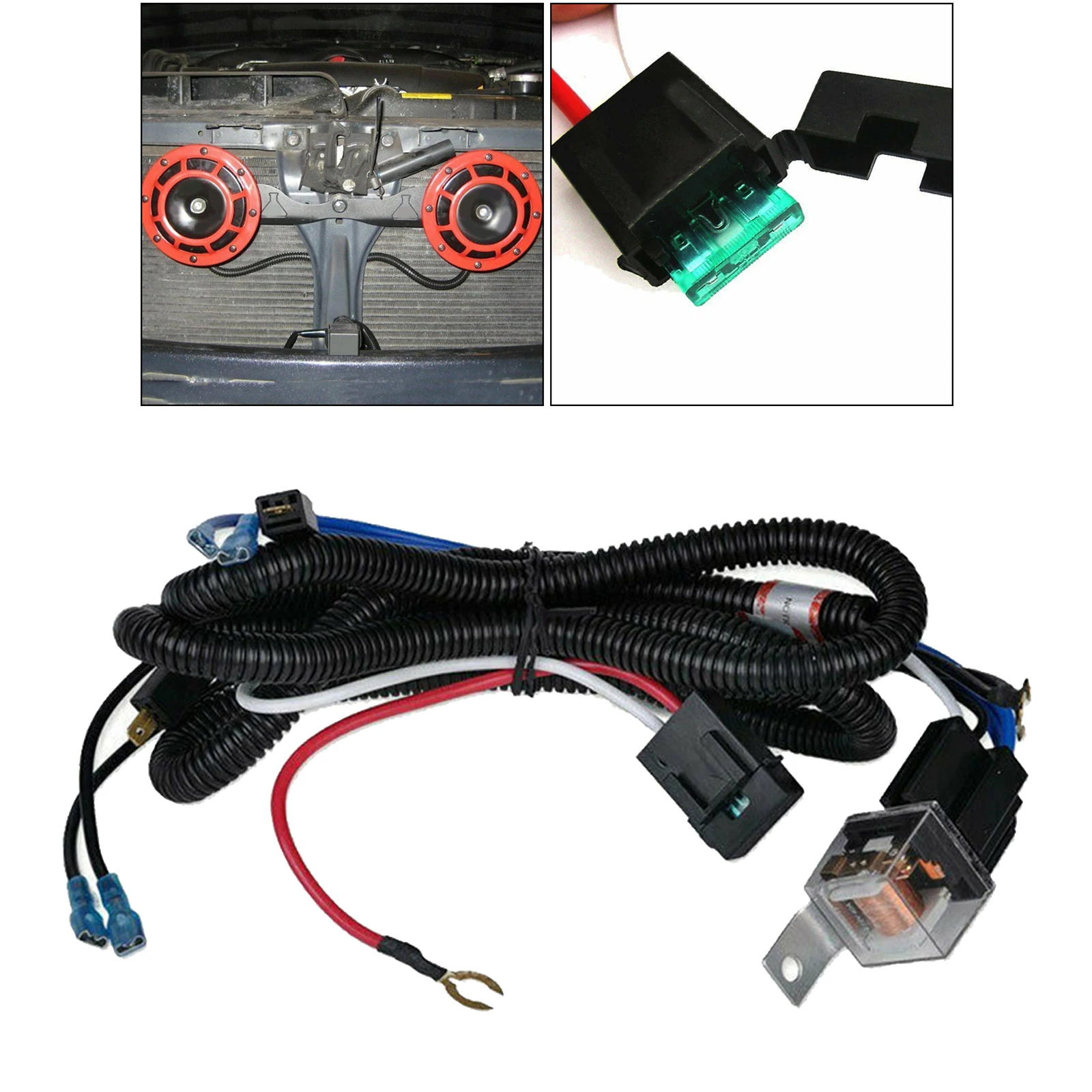 12V/24V Horn Wiring Harness Relay Kit For Car Truck Grille Mount Blast Tone Horns
