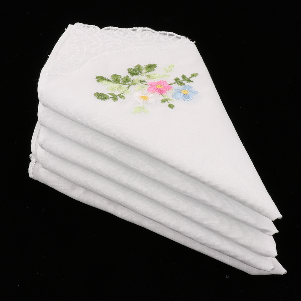 5x  Handkerchief Embroidery Pattern Decoration Wedding Birthday Valentine's Day