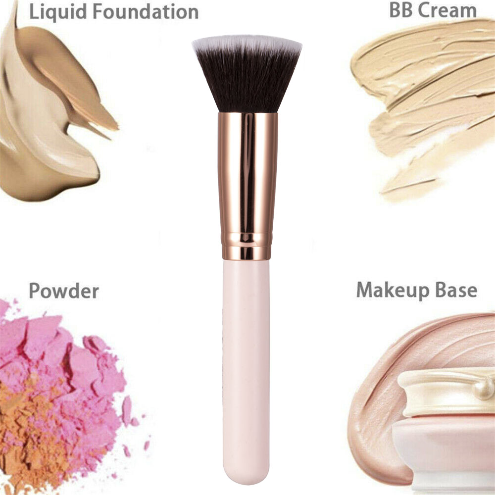 Best of Luxury Champagne Makeup Brushes Flat Top Foundation Brush Large Face Brush Repair Brush Contour Brush For Liquid Cream Powder Reviews & Tips