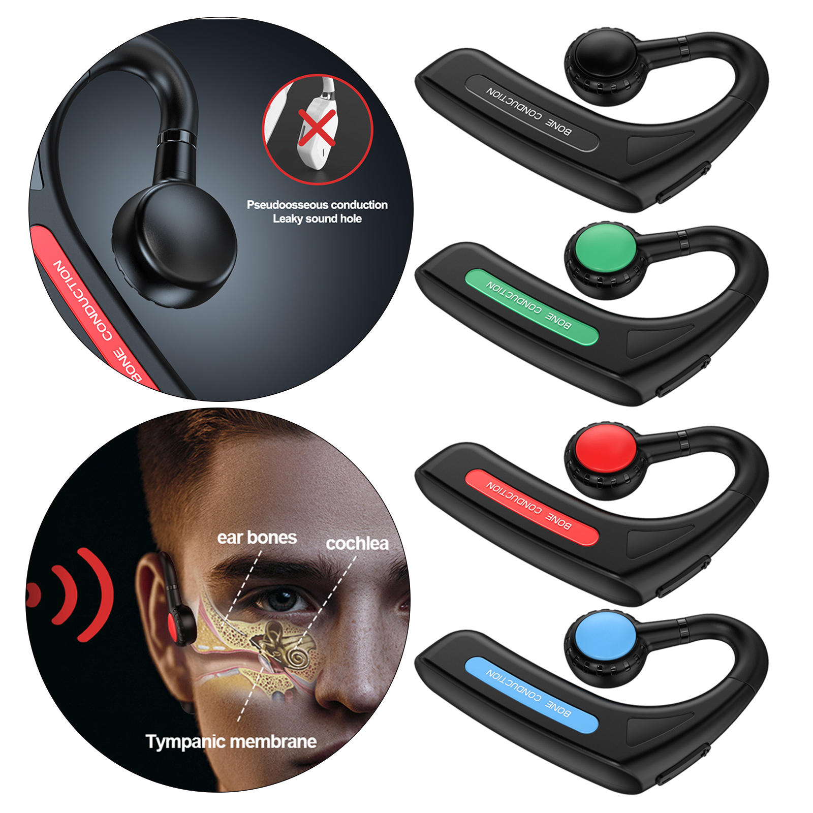 Bone Conduction Headphones 170mAh Ear Hook Style Headset Earphone NFC Function Earbuds Waterproof for Driving Swimming Fitness