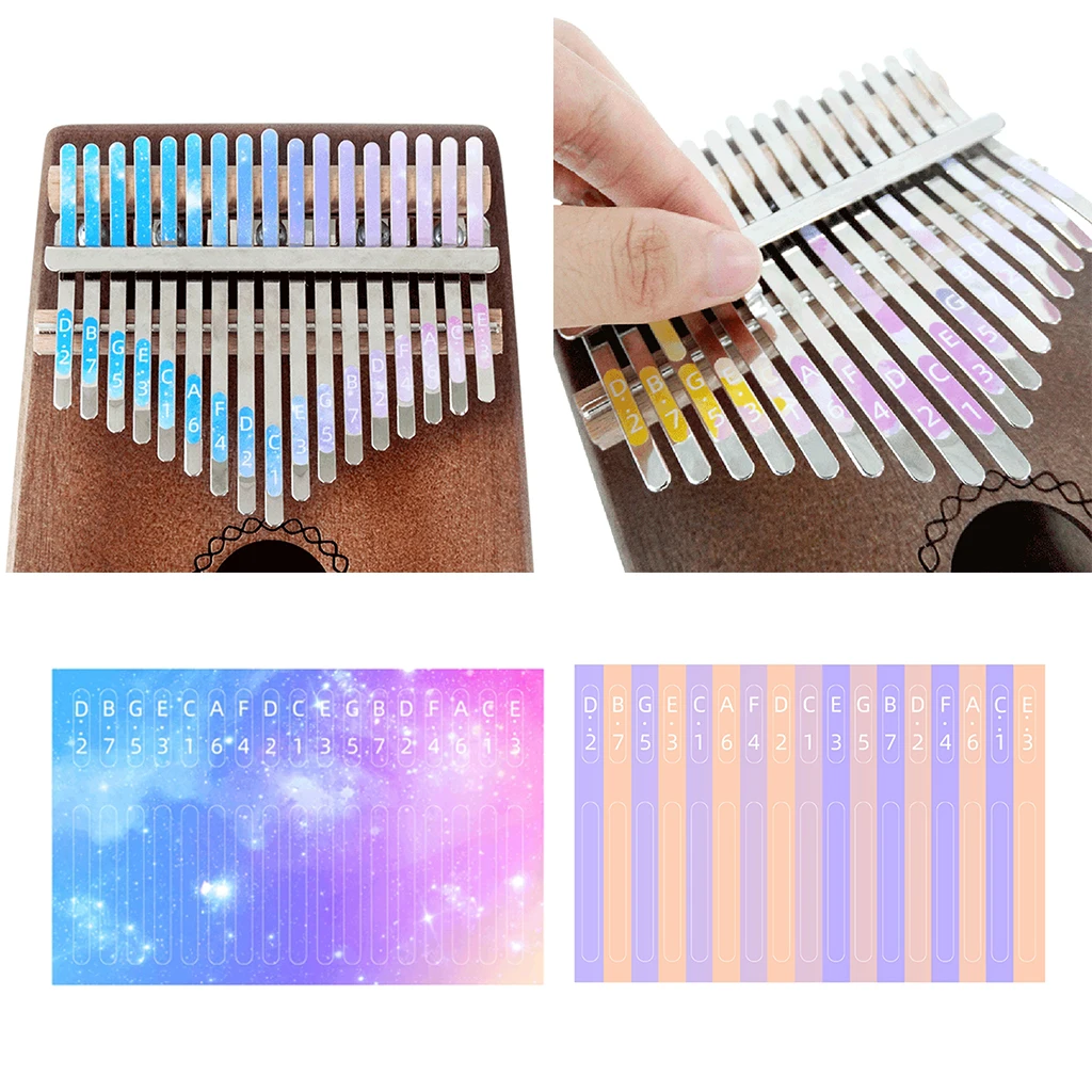 Kalimba Scale 17 Key Sticker Finger Parts for Learner Musical Gift Set
