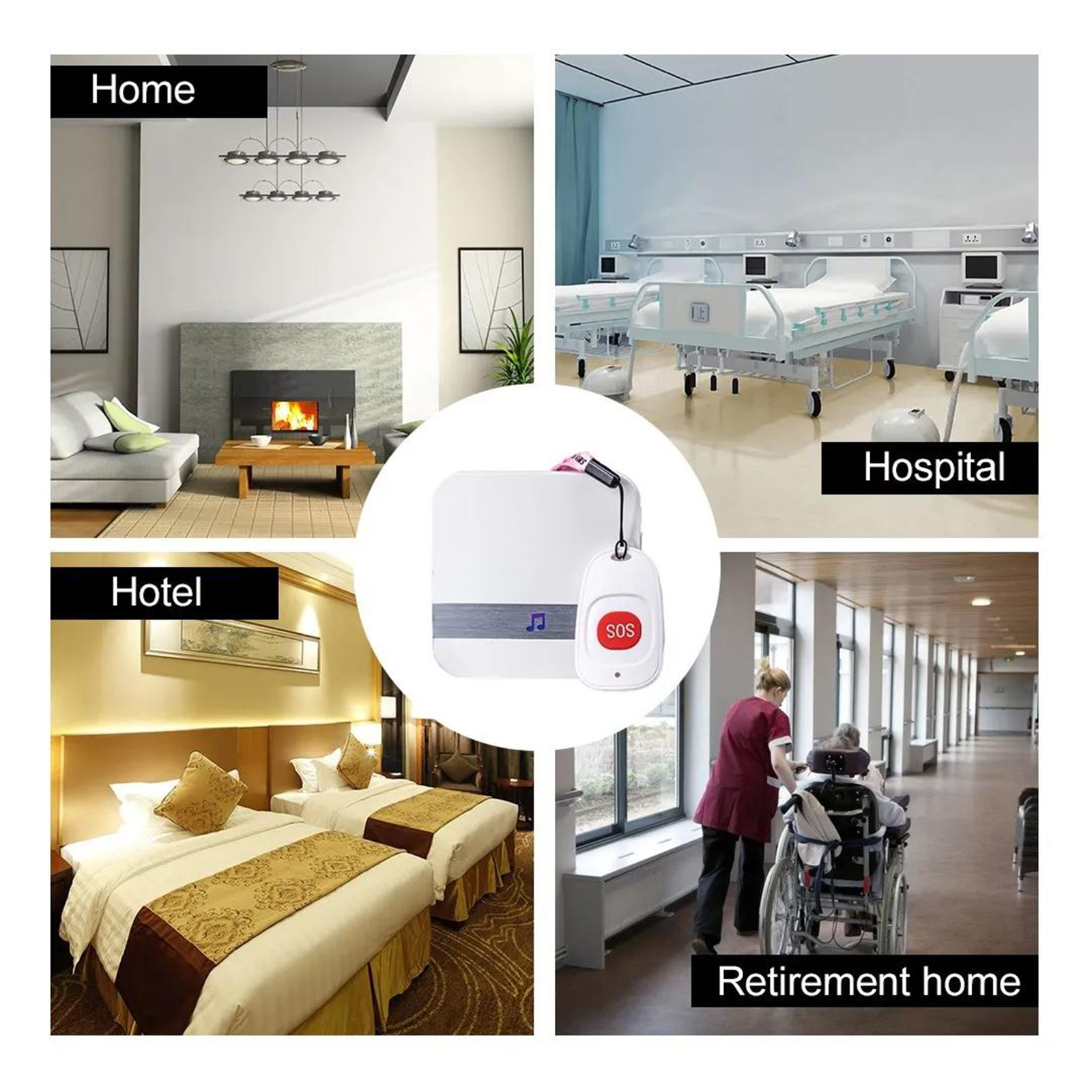 Wireless Caregiver Pagers SOS Call Button for Elderly Patient Seniors Disabilities Personal in Home Nurses Calling Alert System