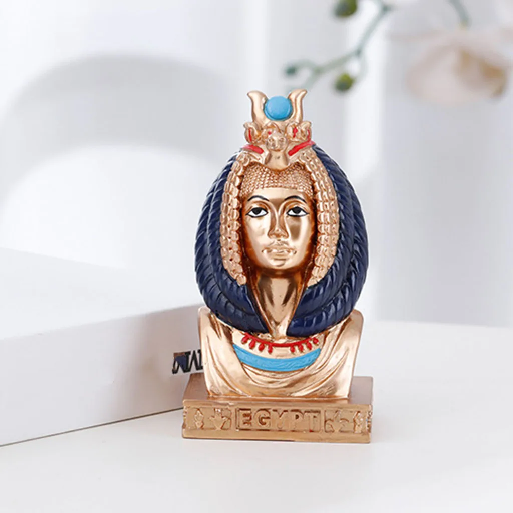 Egyptian Head Figurines Garden Decoration Resin Egyptian Goddess Statue Feng Shui Pendulum Decor Ornament Home Accessories
