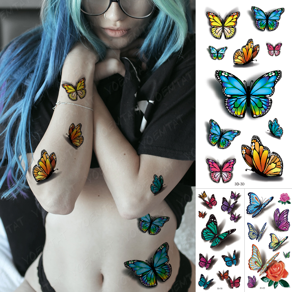 Best of NEW Women 3D Temporary Tattoo Sticker Waterproof Body Decals Fake Tatoo Art Taty Butterfly Pattern Tatto Girl Reviews & Tips