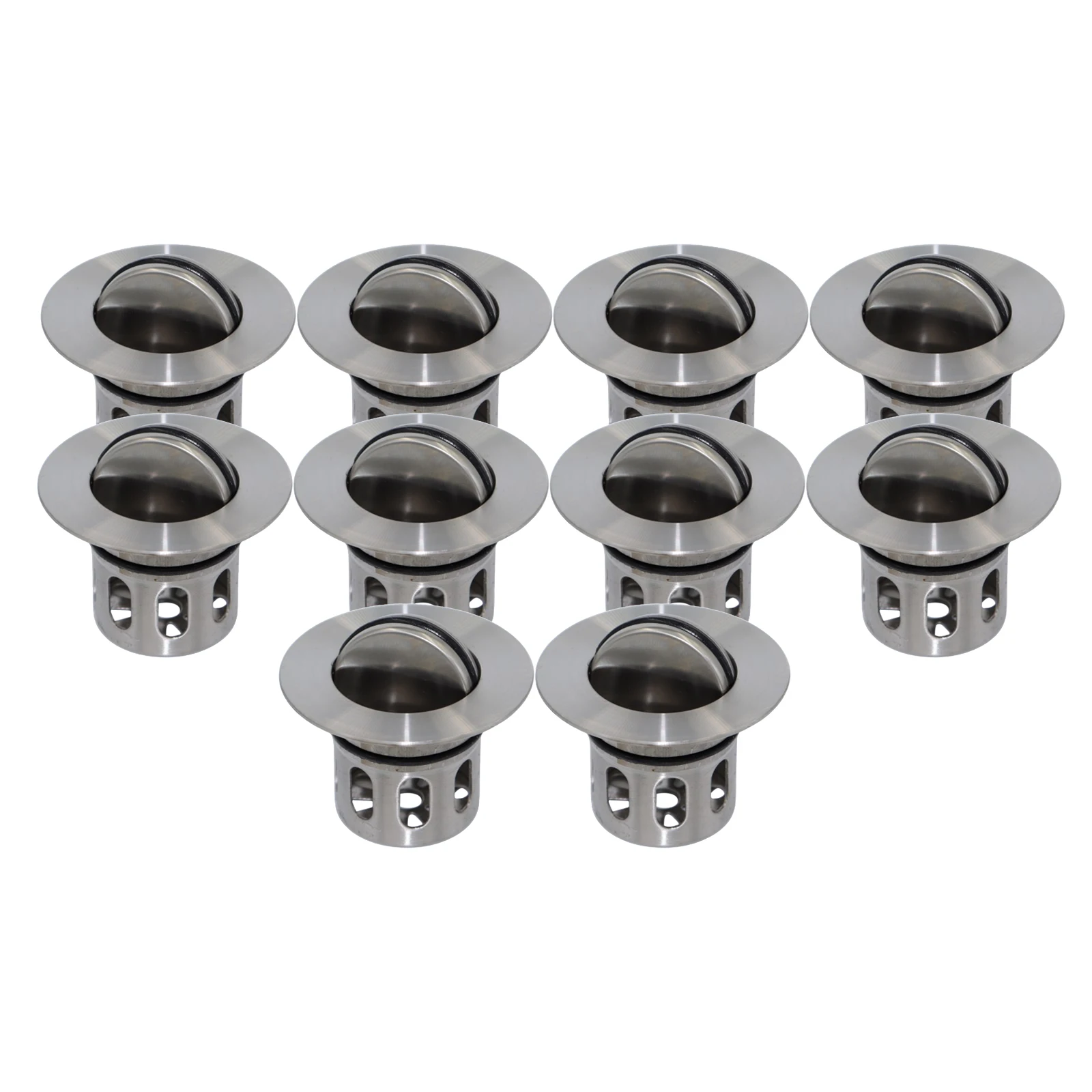 Stainless Steel Drain Plug Wash Basin Sink 10pcs Built-in Flap Basket Drain Filter Household Seal Replacement