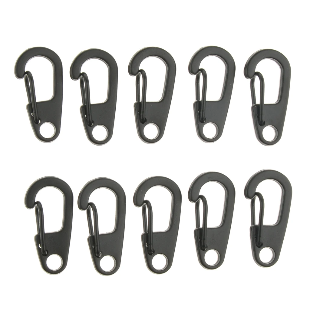 10Pcs Outdoor Mini Alloy Key Buckle Snap Spring Clip Hook Carabiner Keychain 26mm