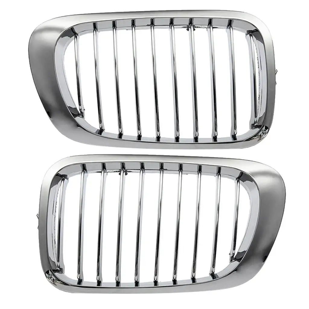 2 Pcs Car Grille Chrome Front Kidney Grille For  M3 325Ci 330Ci 328Ci 323i 323is 328i 328is Etc Auto Car Accessories