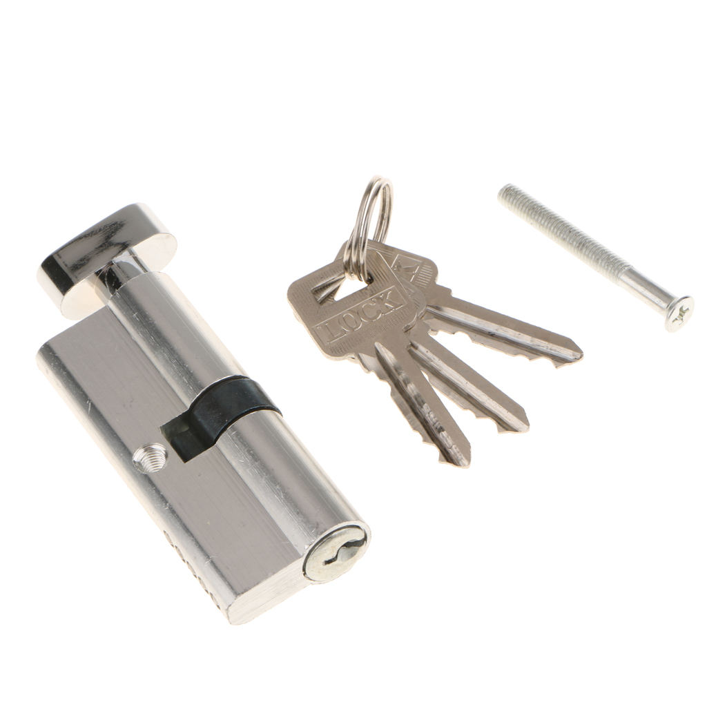 Office Home Security 3.26inch Long Silver  Anti-theft Door Entry Cylinder Lock Core with 3 Keys