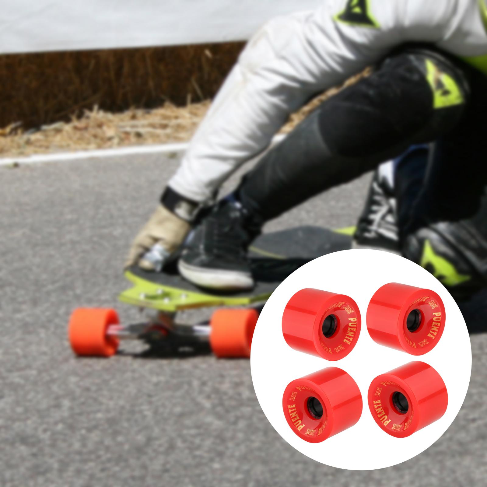 Set of 4 70mm 82a Skateboard & Longboard Wheels, PU Mini Cruiser Wheels Street(7 Color Choose)