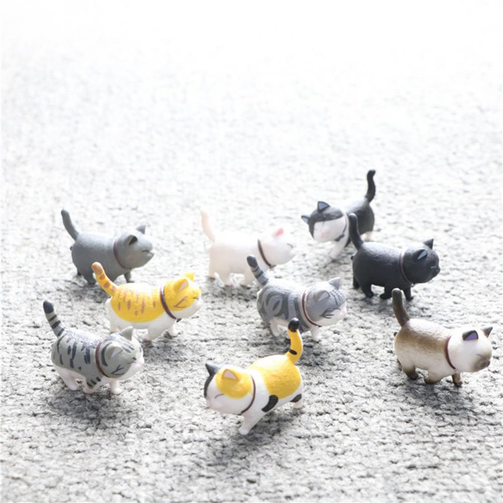 PVC Cartoon Cat Pet Tie Mini Figuras