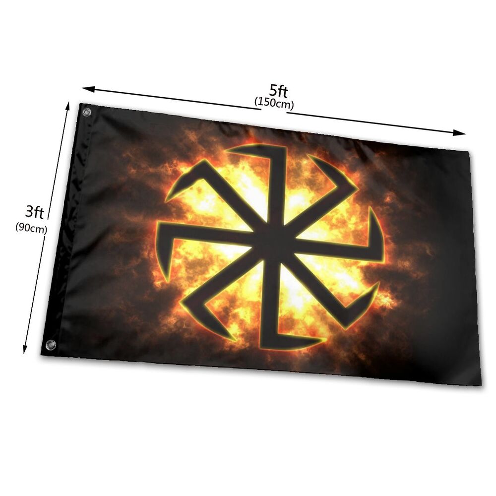 Dark Sun Norse Symbol Rune Eight Ray Flag