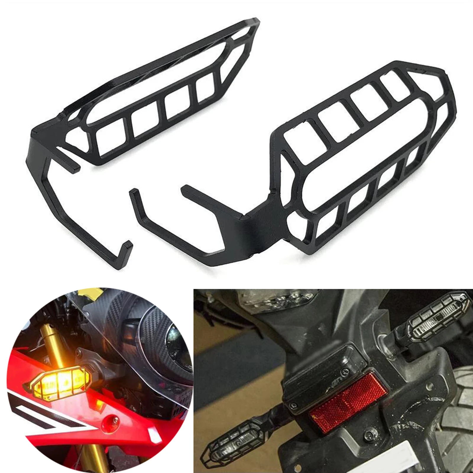 2pcs Stainless Steel Motorcycle Front & Rear Turn Signal Light Protection Cages Shield Cover For Honda CB500X CB 500X 2019 2020