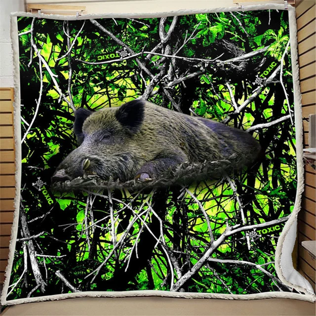 Couverture épaisse imprimée de sanglier et de chasse, pour lits, en  peluche, moelleuse, décoration de la maison pour adolescents, couette pour  adultes - AliExpress