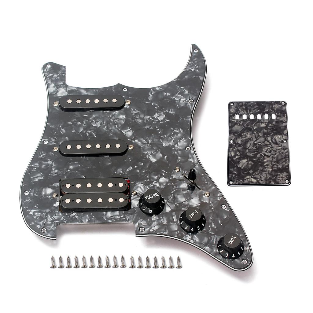 SSH 3 Ply Prewired Guitar Pickguard Set with Single Coil and Humbucker Pickups