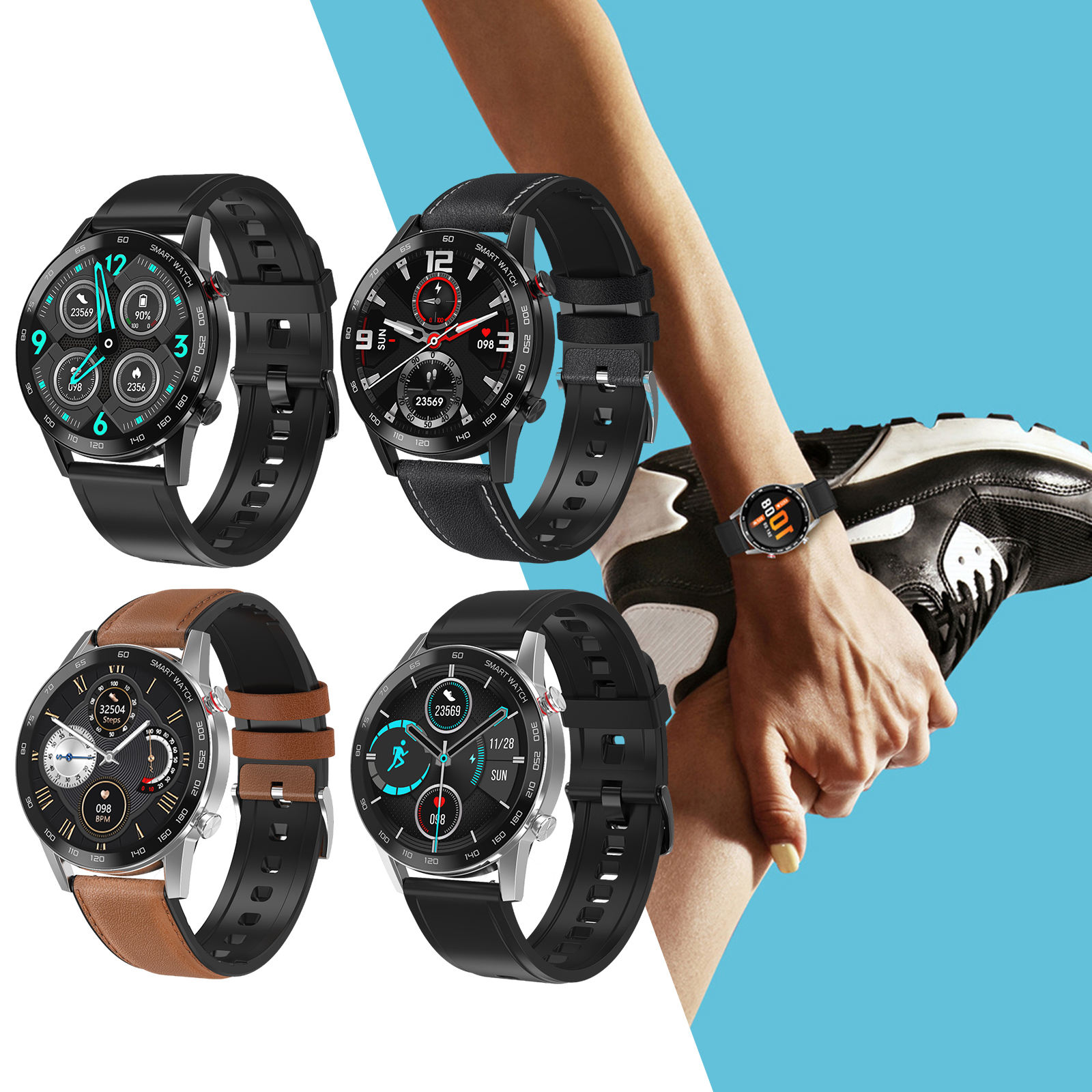 Smart Sports Watch Step Counter Built-in Sports Apps Fitness Tracker Smartwatch for Men Women