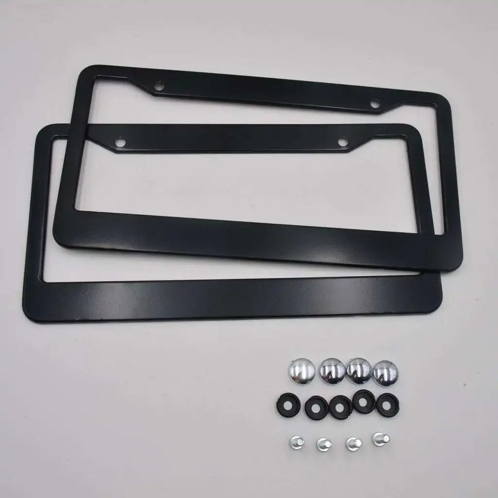 2X Universal Car Stainless Steel Racing License Plate Frame Protector Cover