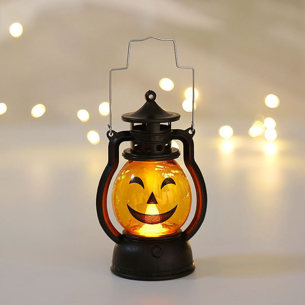 Halloween Pumpkin Skull Lamp Small Oil Lamp Halloween Party Home Outdoor Yard Decorations