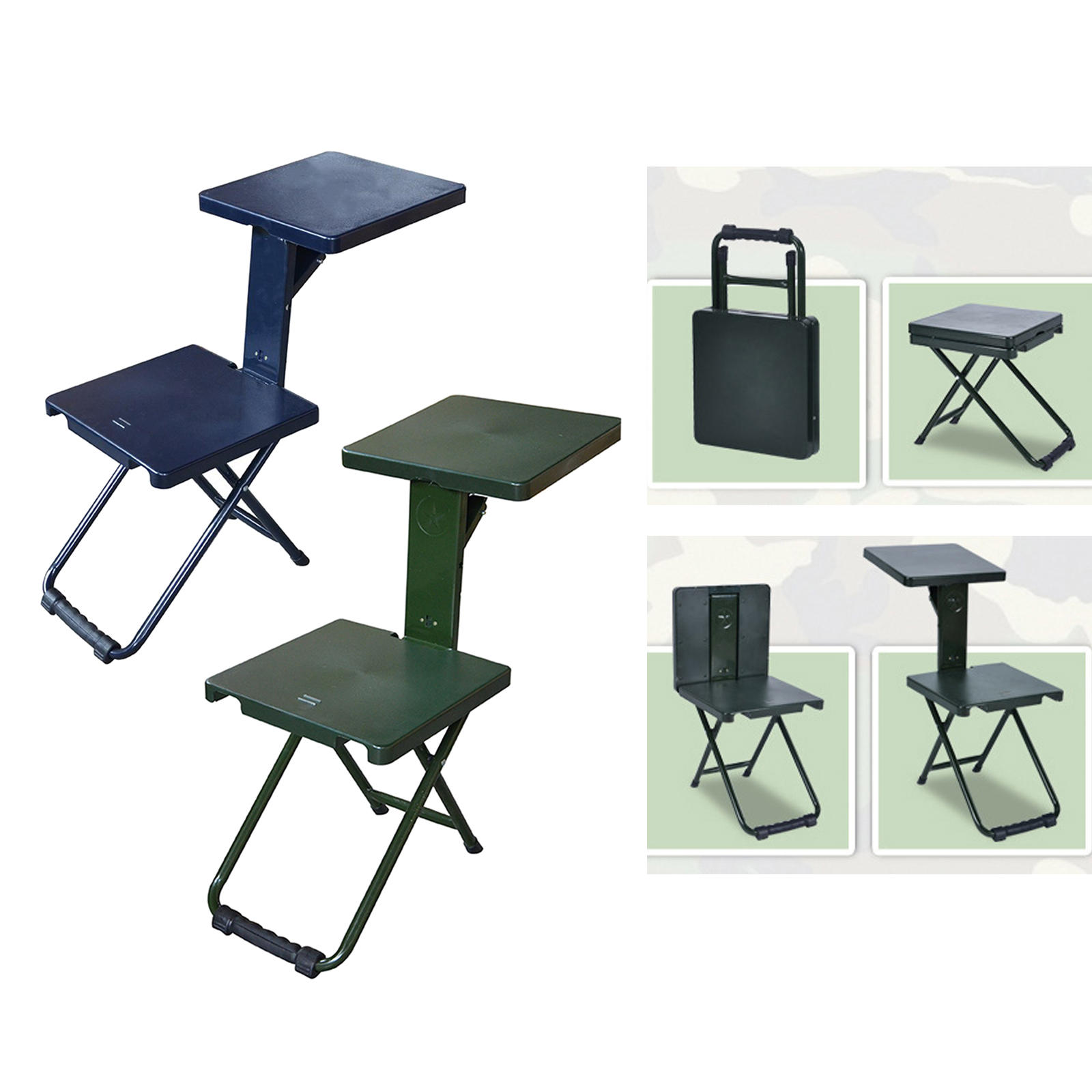 Portable Folding Chair Seat Ultralight Steel ABS Multifunctional Stool for Writing Outdoor Hiking Beach Camp Hunting