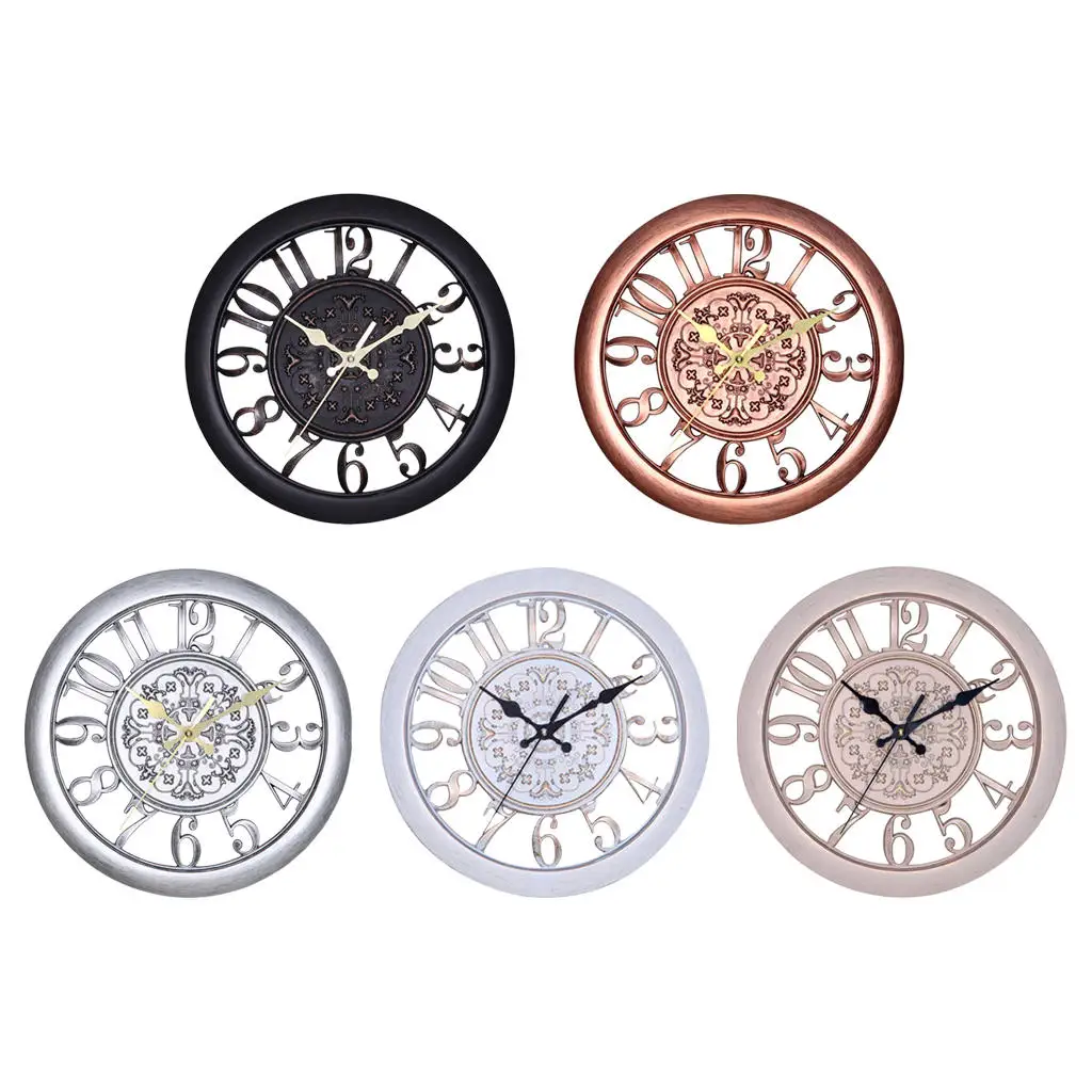 11 inch Large Retro Wall Clock Vintage Easy Read Wall Clock for Kitchen Living Room