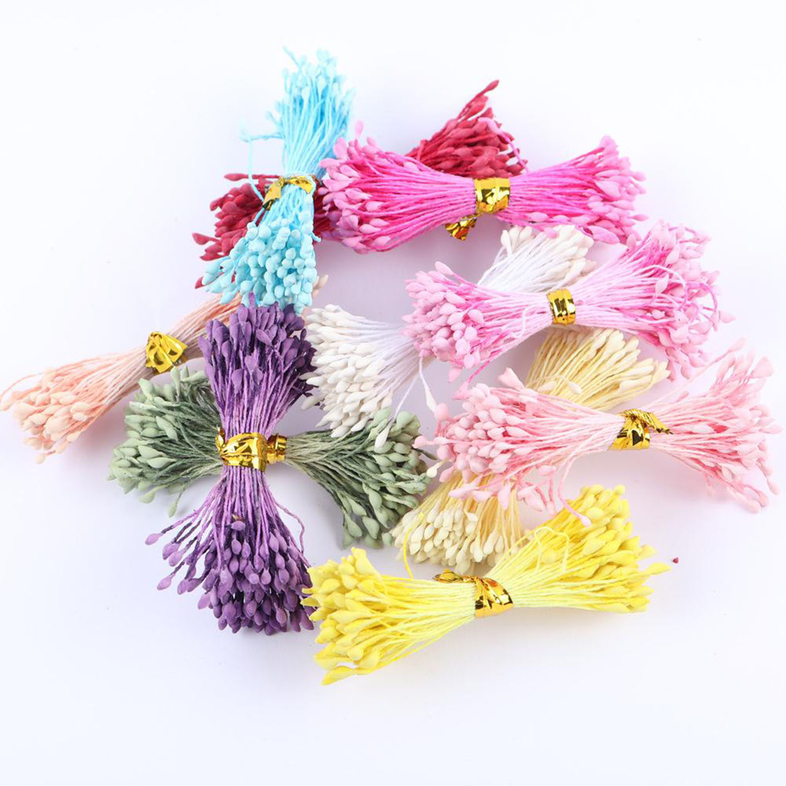1100pcs 1mm 60mm Artificial Pearl Flower Stamens Pearl Double Heads for Foamiran Art Flower Multicolor Wedding Craft Decoration