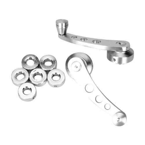 Billet Aluminum Silvery Auto Car Glass Window Winder Handles Crank Knobs DIY Universal billet aluminum window crank kit