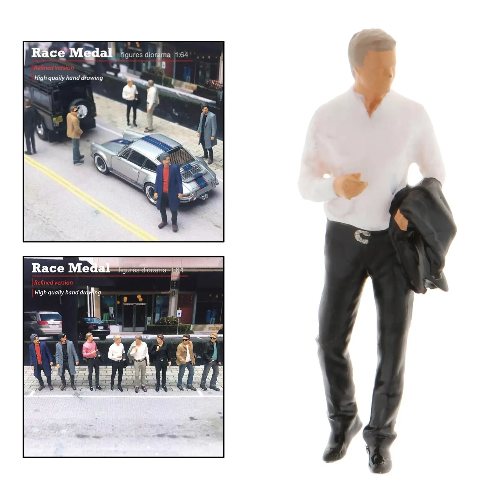 Mini 1/64 Diorama Figure People Suits Model Street Building Railway Road Park Buliding Layout Accs