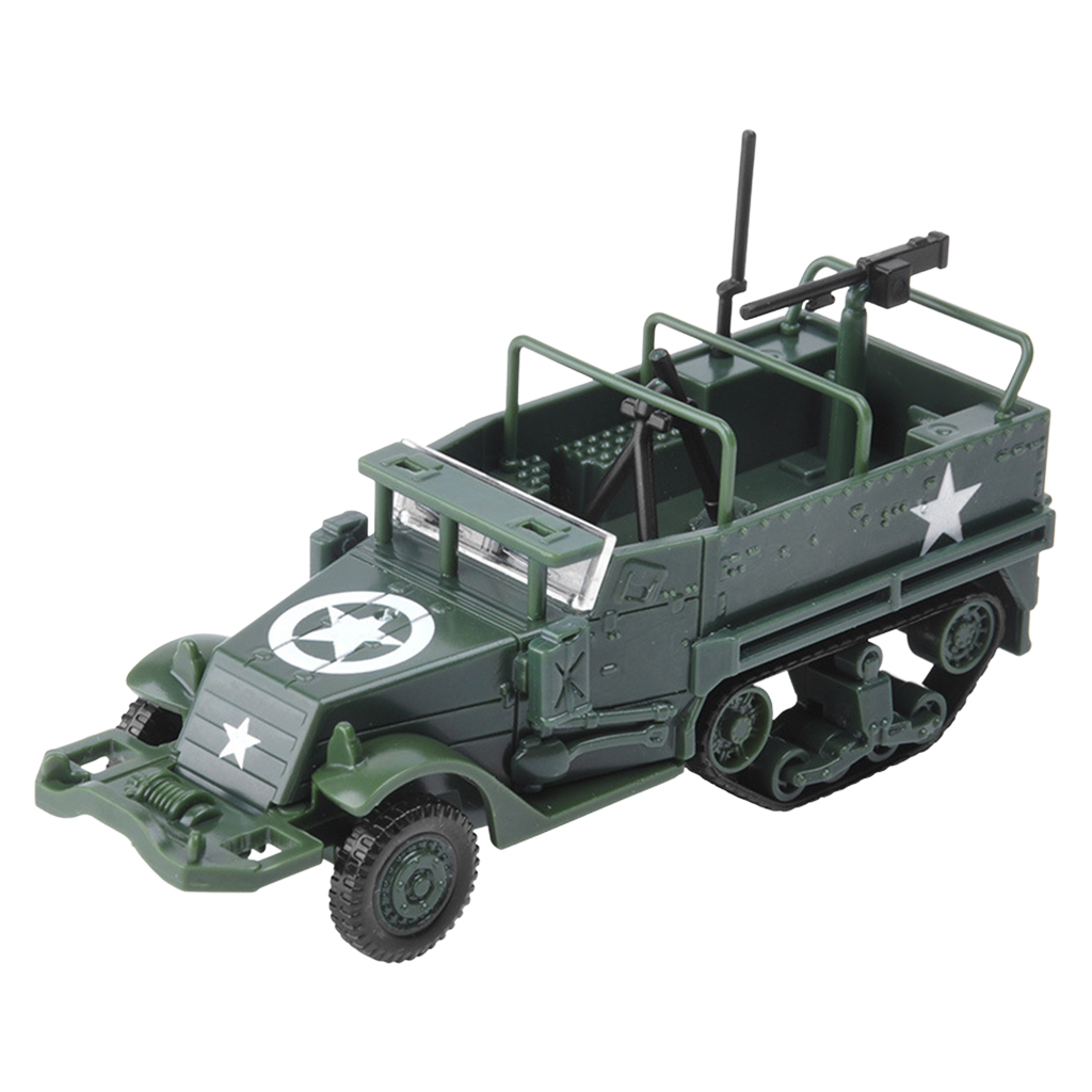 1:72 Classic Half Track Armored Vehicle Model Toys Vehicle Static Model Kits for Children Education