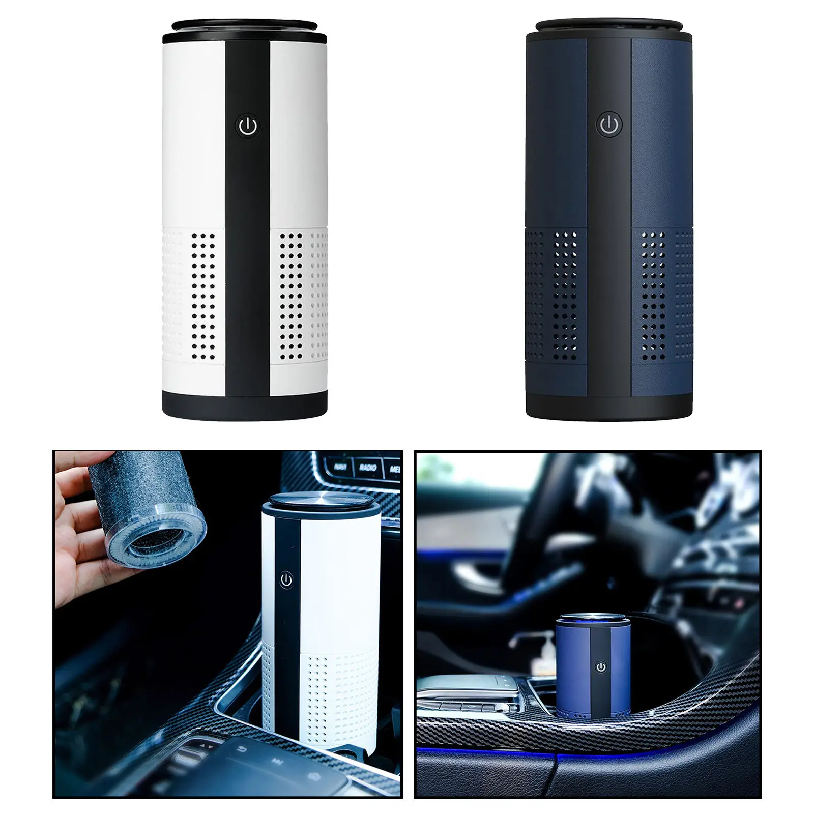 Portable Air Purifier Air Fresher Odor Remover Eliminates Dust for Vehicles Home Bedroom Low Noise USB Powered