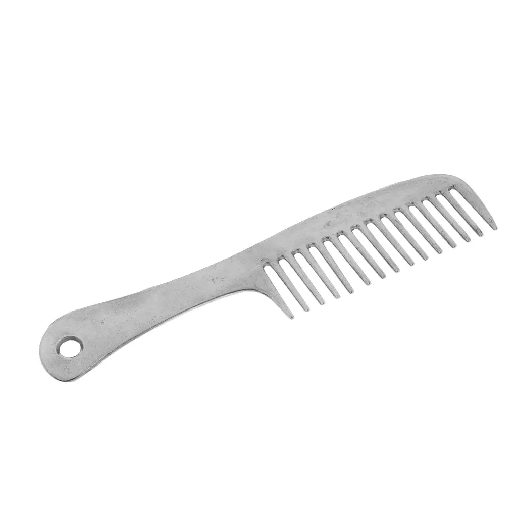 Silver Polished Horse Pony Grooming Comb Tool Currycomb Rustless