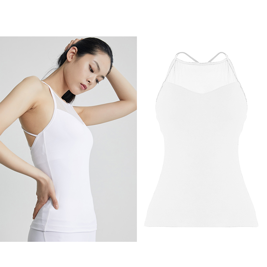 Women Workout Tank Top T-shirt Sports Gym Clothes Fitness Yoga Sleeveless Vest