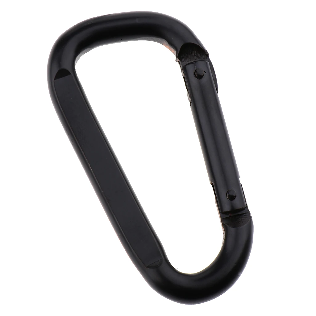 Lightweight D Shaped Key Clip Wear Resistant Carabiner Keyring with Snap Hook Lock