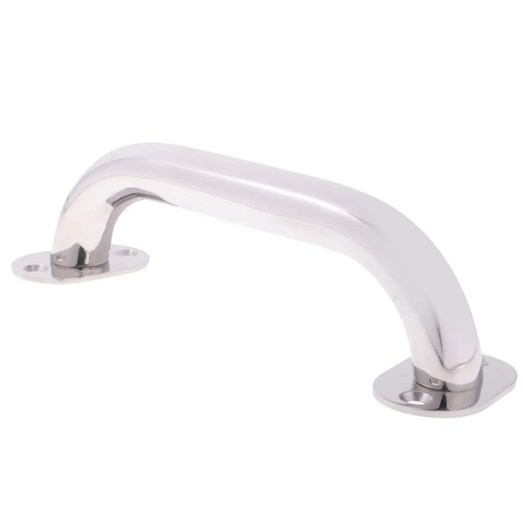 Marine Stainless Steel Polished Boat Round Handrail 9 Inch Grab Handle for Inflatable Kayak Canoe Yacht & RV & Residence Access