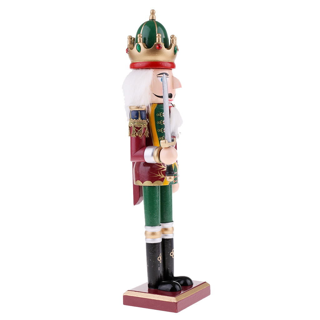 Red 30cm wooden nutcracker soldier figure puppet doll home decor toy